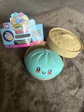 Crazy Fun Mystery Dumpling Gold Glitter Edition Blind Pack Squishy Opened Teal